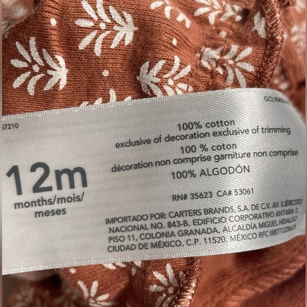 Carter’s Toddler Girls Jumper Sleeveless One Piece NWT Sz 12M - Picture 5 of 5